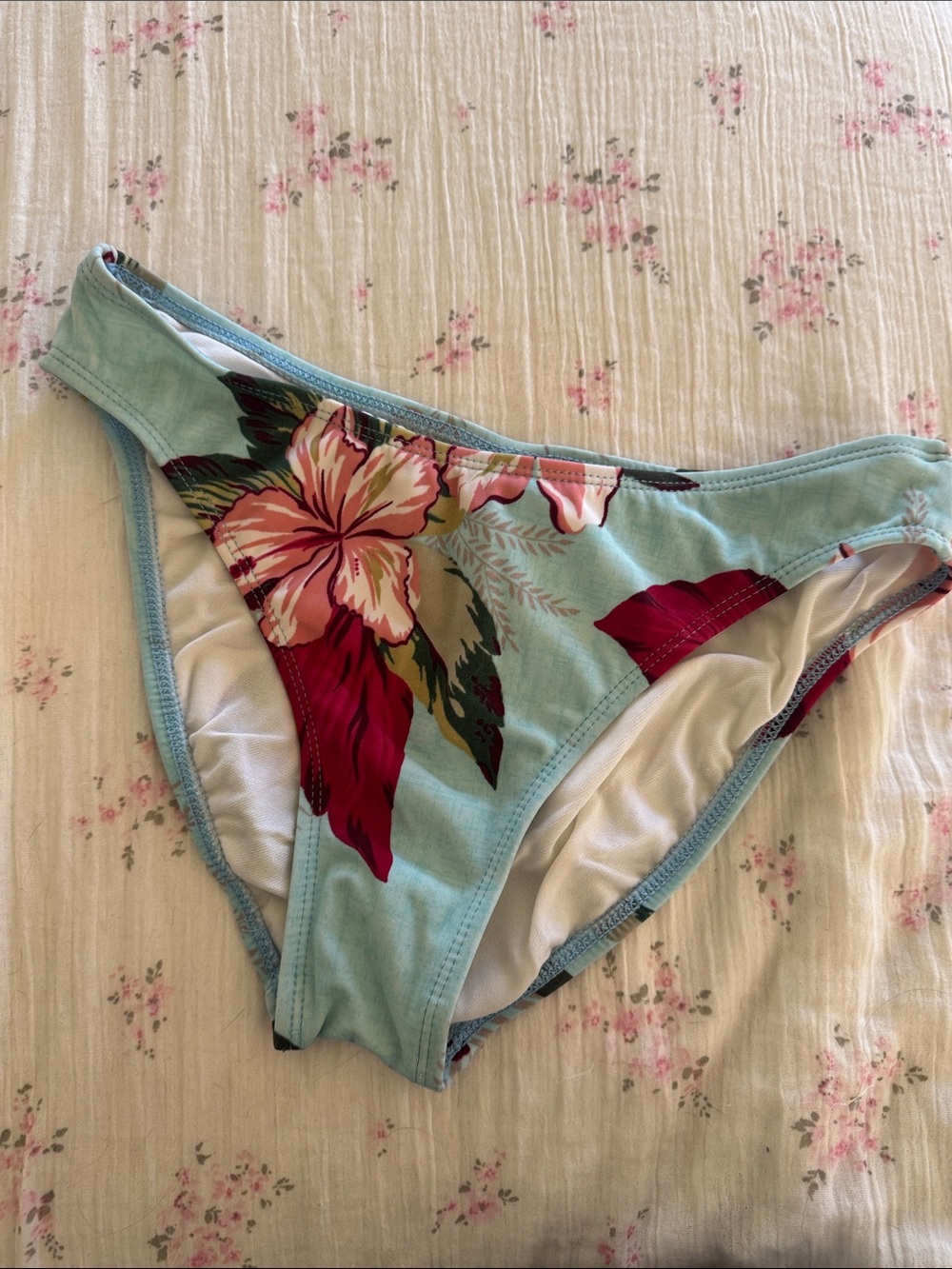 Athena light blue floral Bikini Bottoms